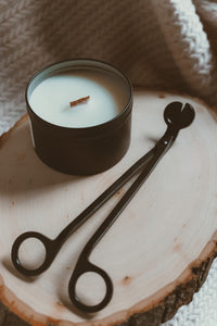 wick trimmer, candles, candle trimmer, wood wick, wood wick candle, candle trimming, black candle, black wick trimmer, matte black, custom candles